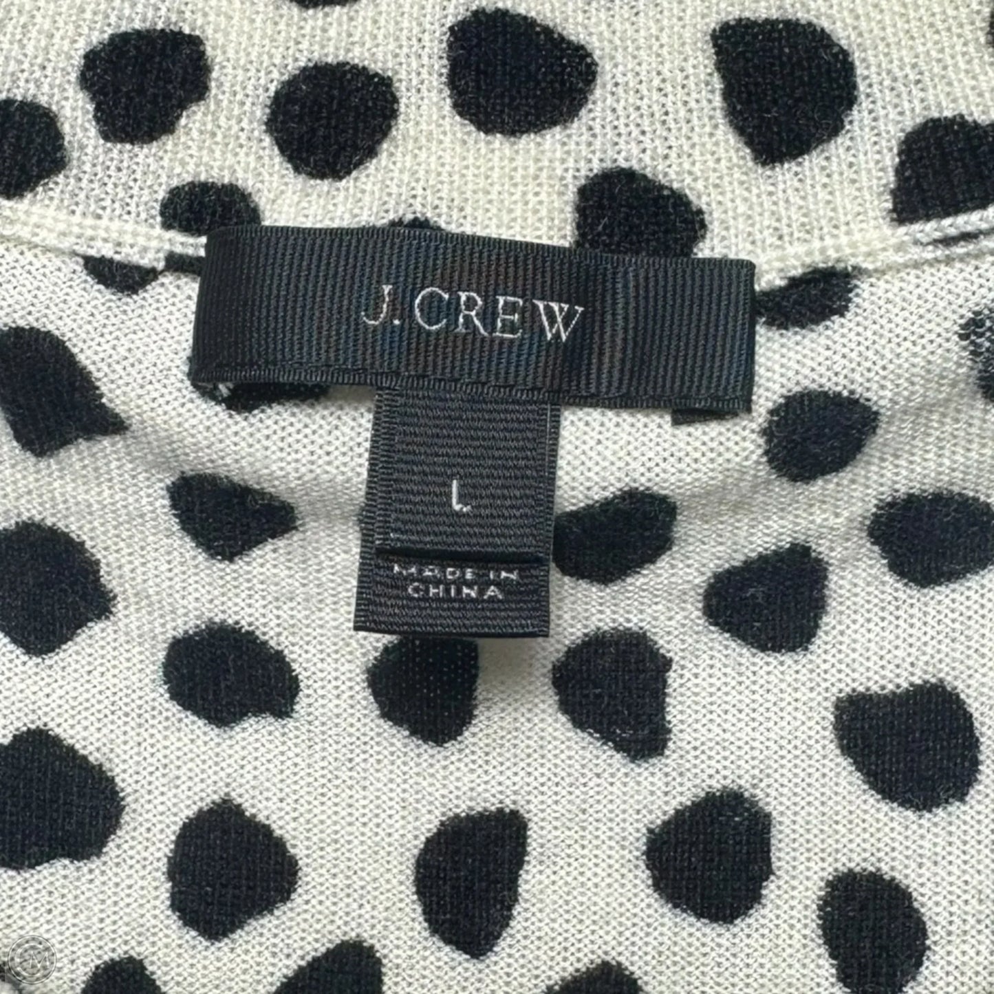 Merino Wool Sweater By J. Crew In Black & Cream, Size: L