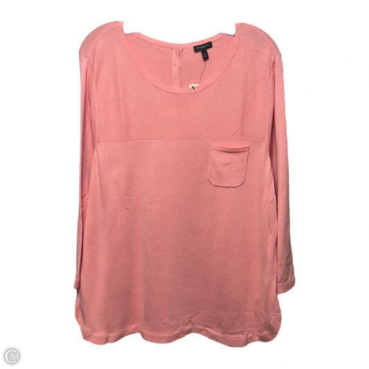Top Long Sleeve By Talbots In Peach, Size: Xl