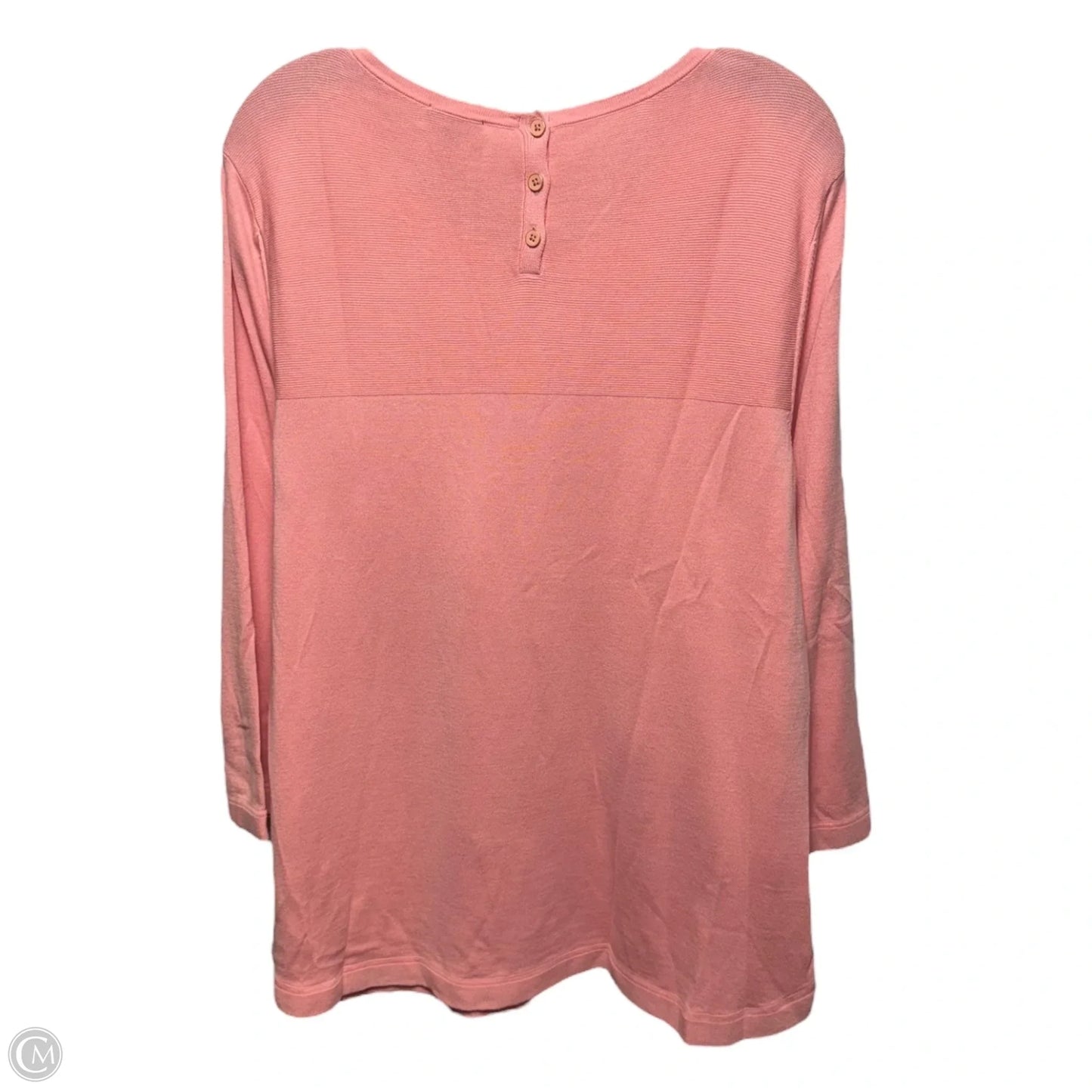 Top Long Sleeve By Talbots In Peach, Size: Xl