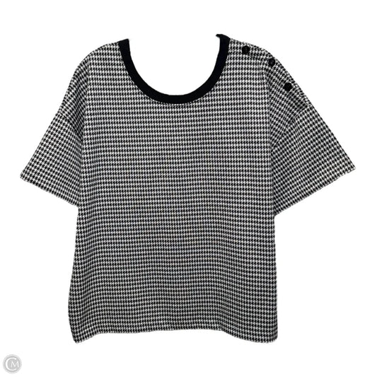 Top Short Sleeve By Ralph Lauren Black Label In Black & White Houndstooth, Size: Xl