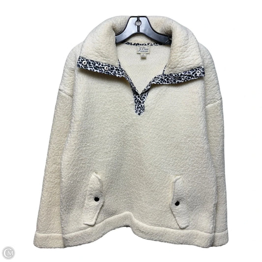 Vintage Fleece Jacket By J. Crew In Cream, Size: S