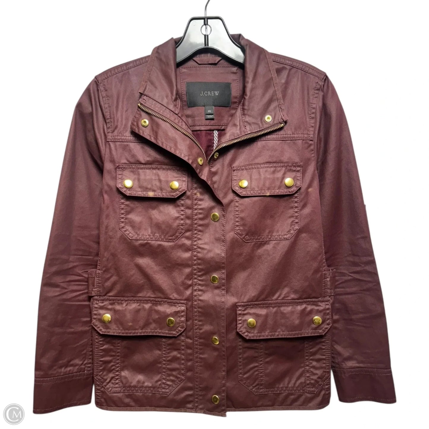 Waxed Cotton Downtown Field Jacket By J. Crew In Maroon, Size: Sp