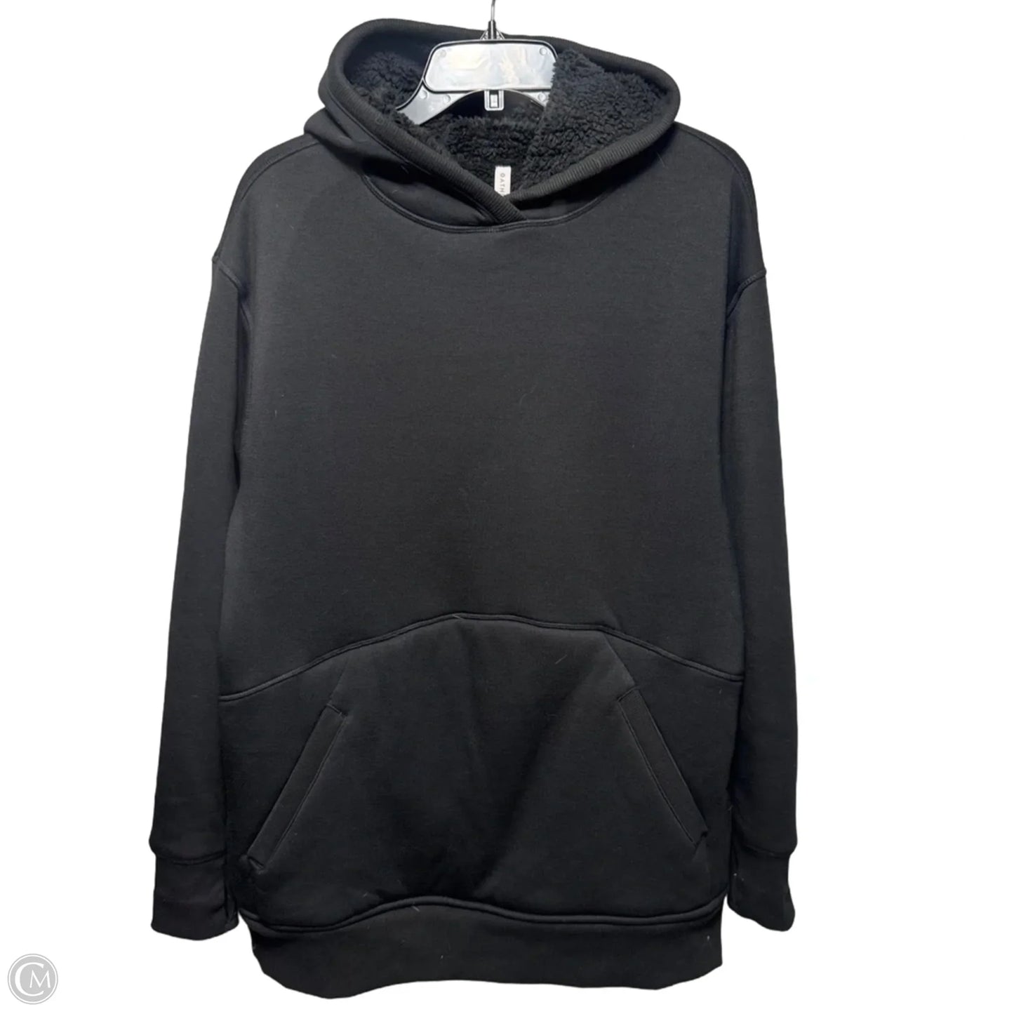 Fur Lined Athletic Sweatshirt Hoodie By Athleta In Black, Size: M