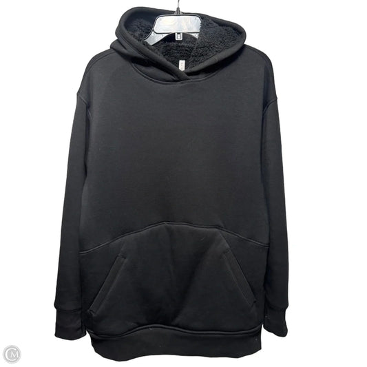Fur Lined Athletic Sweatshirt Hoodie By Athleta In Black, Size: M