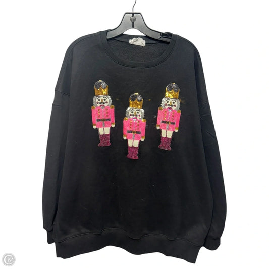 Sequin Nutcracker Sweatshirt Crewneck By Judith March In Black, Size: Xl