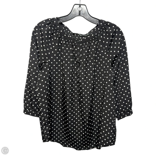 Top 3/4 Sleeve By Lauren By Ralph Lauren In Polkadot Pattern, Size: S