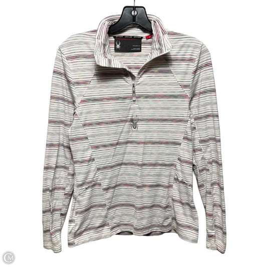 Athletic Top Long Sleeve Collar By Spyder In Striped Pattern, Size: S