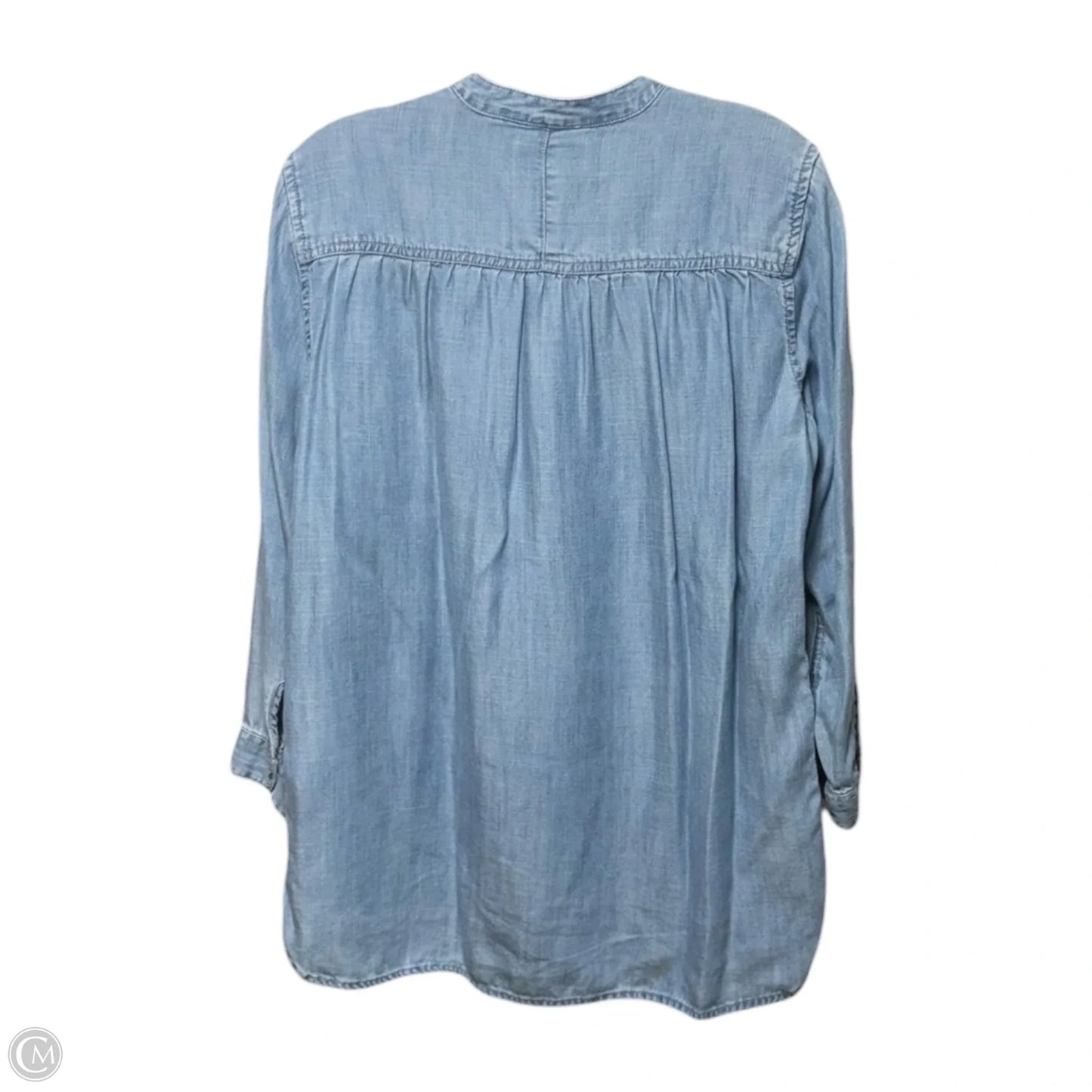 Chambray Popover Tunic Top Long Sleeve By J. Crew In Blue, Size: 0