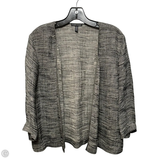 Linen Blend Cardigan By Eileen Fisher In Grey, Size: S