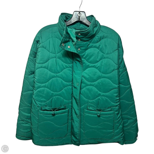 Jacket Puffer & Quilted By Talbots In Green, Size: L