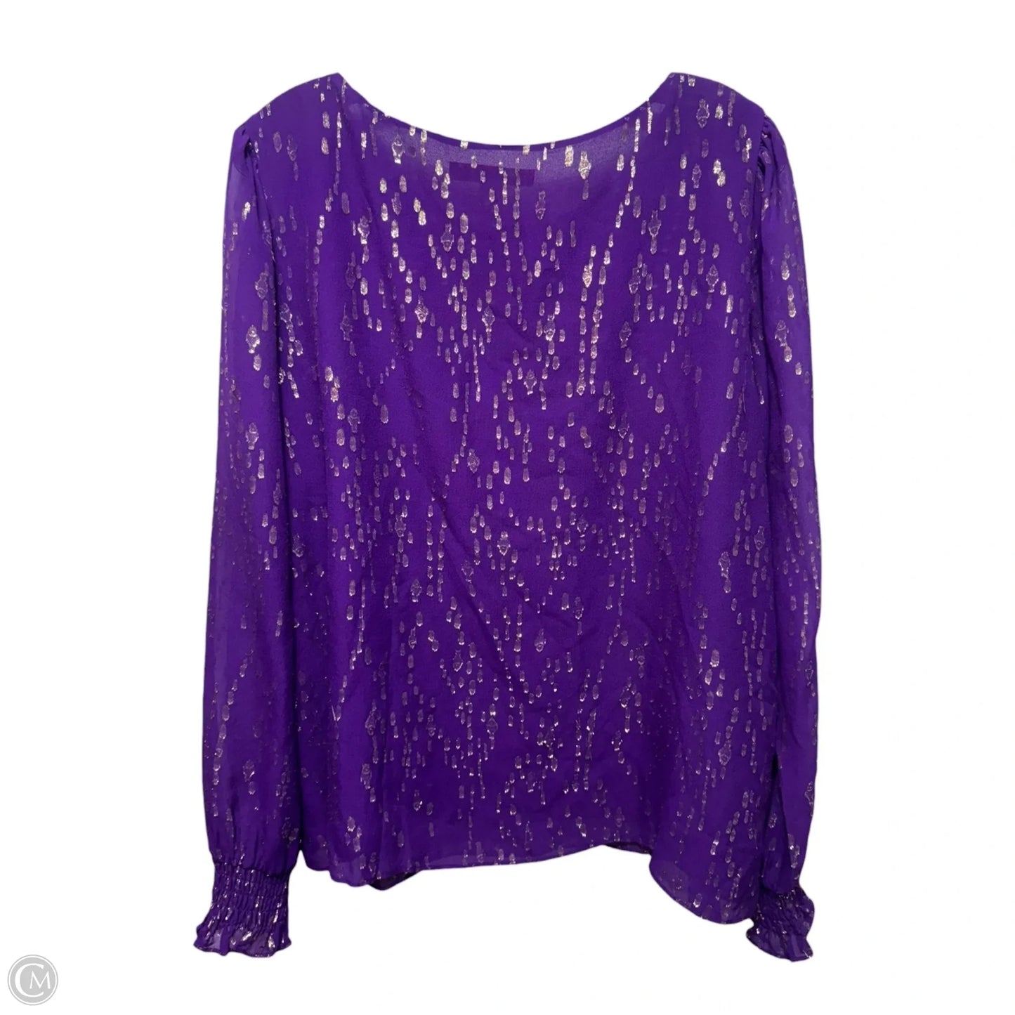 Silk & Metallic Blouse Designer By Lilly Pulitzer In Purple, Size: Xl