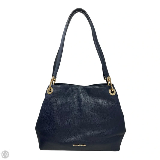 Raven Pebbled Leather Shoulder Bag Designer By Michael Kors, Size: Medium