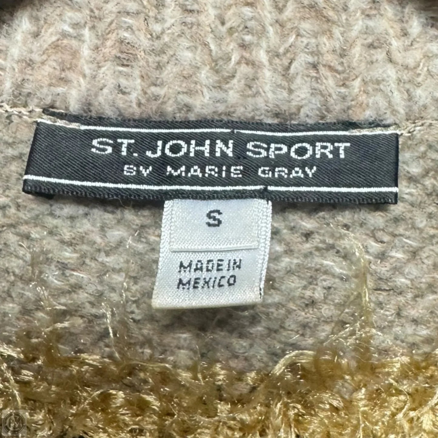 Wool Blend Sleeveless Sweater Cardigan Luxury Designer By St John Collection In Multi, Size: S