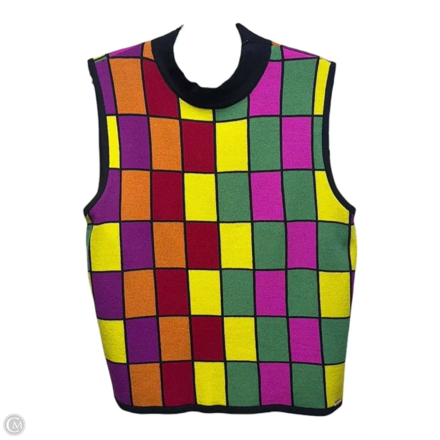 Color Block Top Sleeveless Luxury Designer By St John Collection In Multi-colored, Size: L