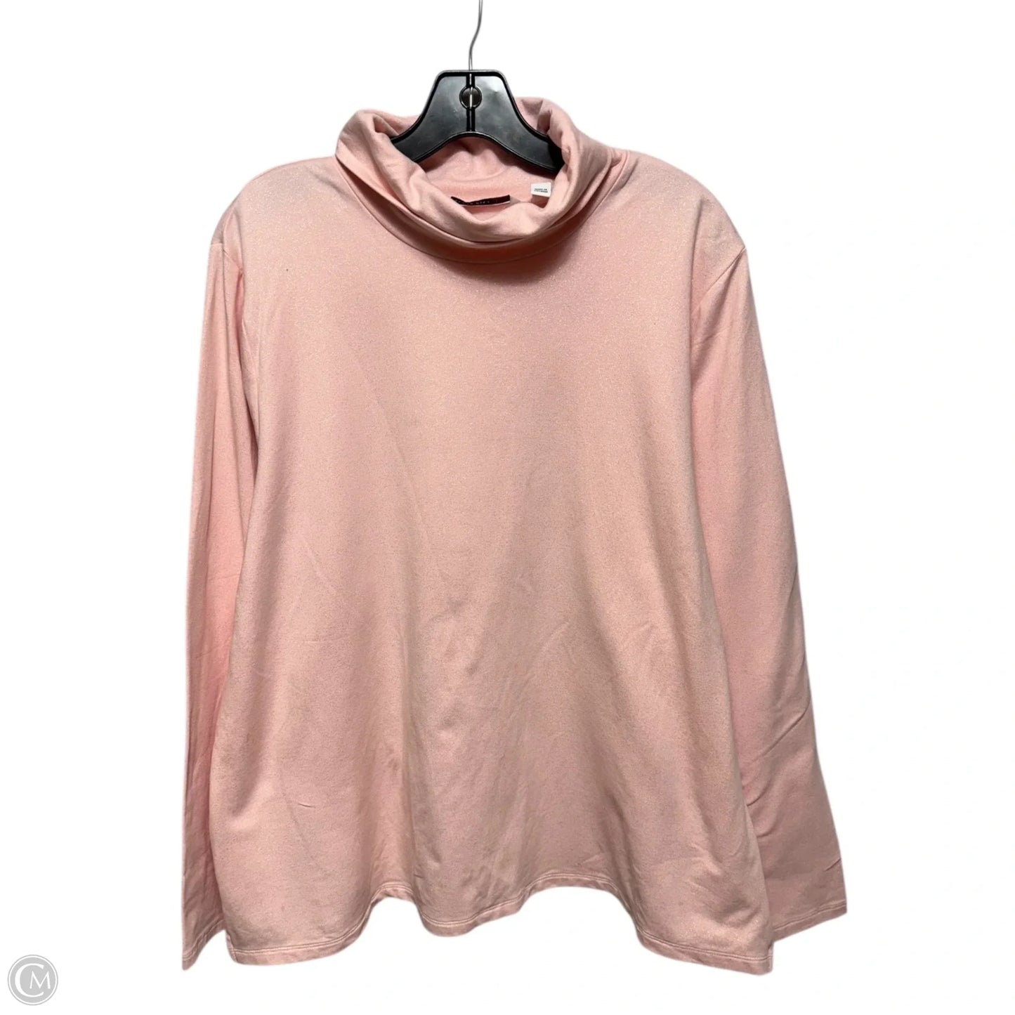 Glitter Top Long Sleeve By Isaac Mizrahi Live Qvc In Pink, Size: Xl
