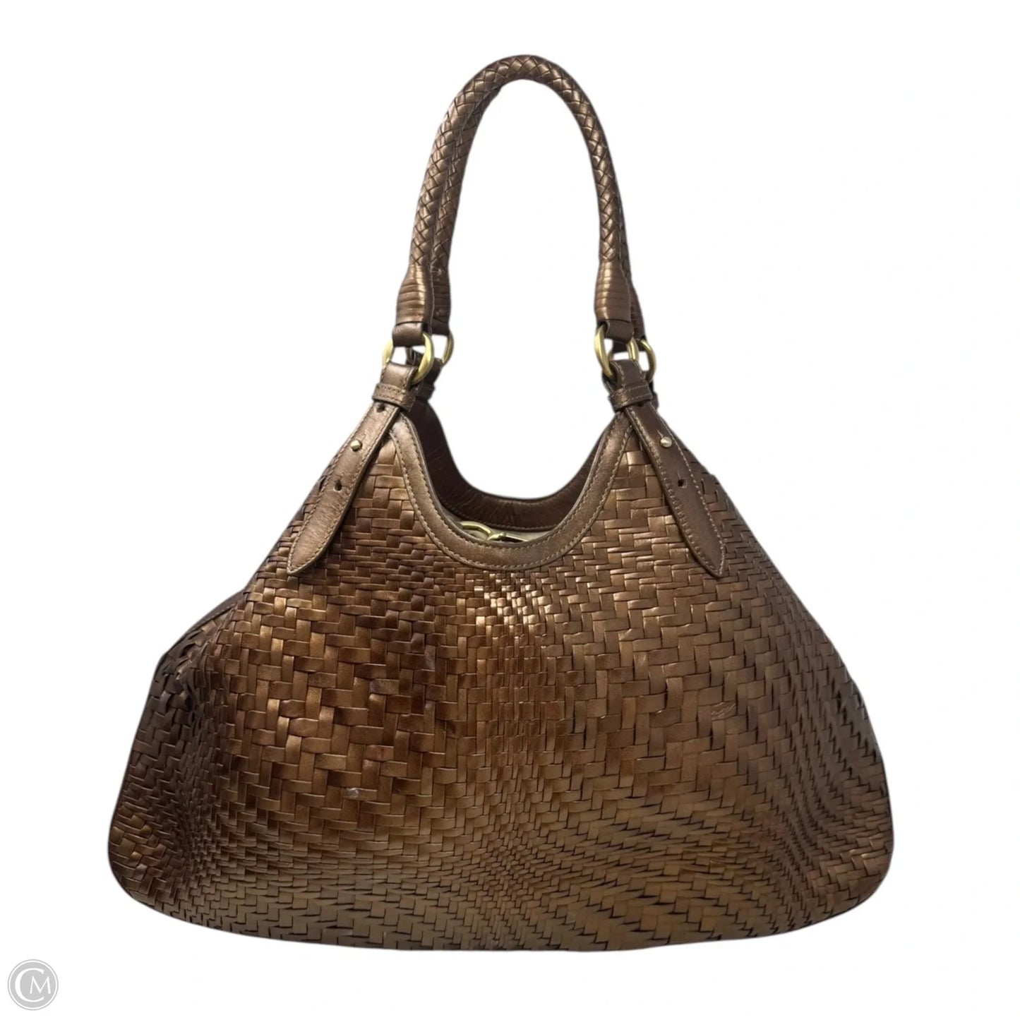 Metallic Woven Handbag Leather By Cole-haan, Size: Large