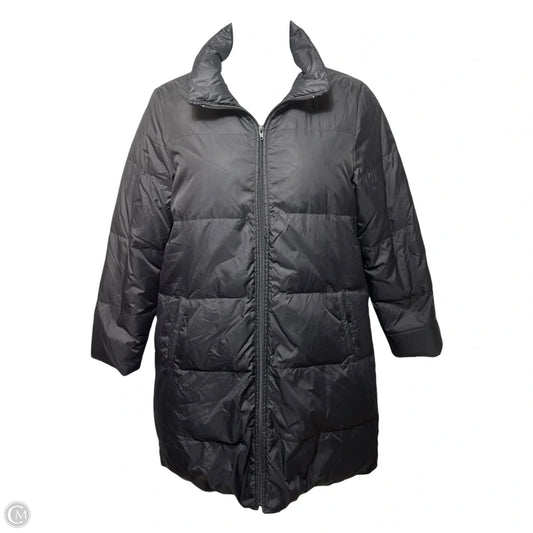 Down Coat Puffer & Quilted By Eileen Fisher In Black, Size: L