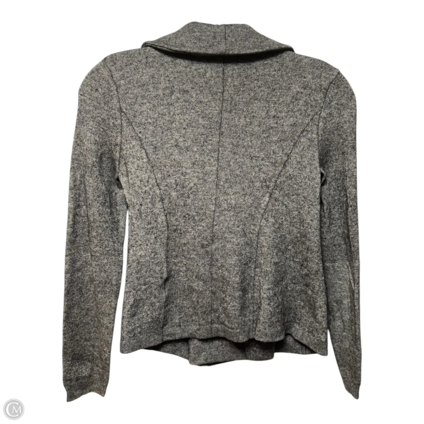 Wool & Cashmere Sweater Cardigan By Halogen In Grey, Size: S