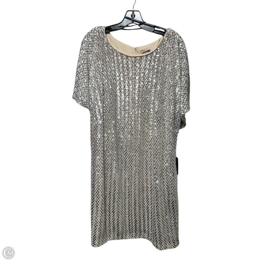 Sequin Dress Party Midi By Vince Camuto In Silver, Size: 16