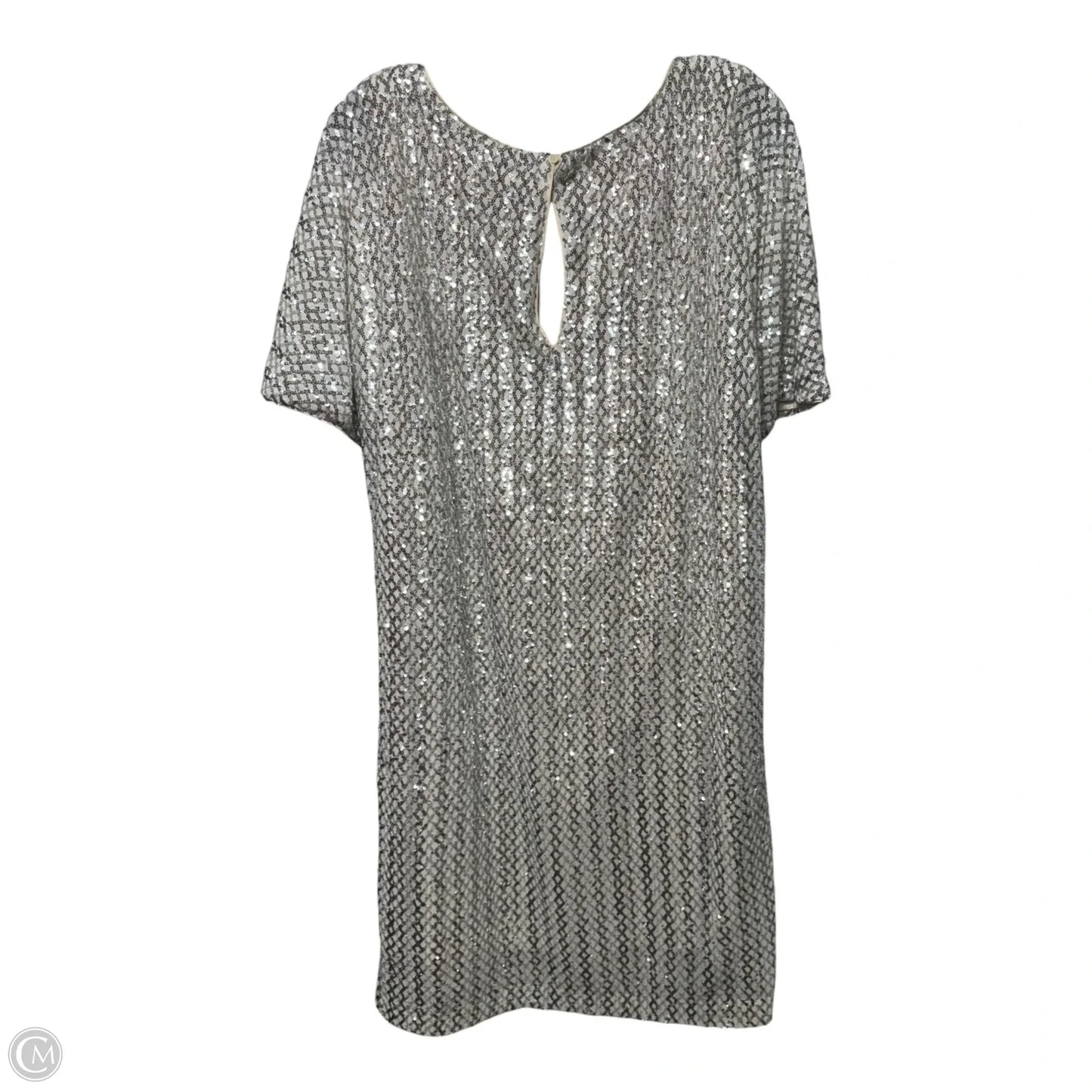 Sequin Dress Party Midi By Vince Camuto In Silver, Size: 16