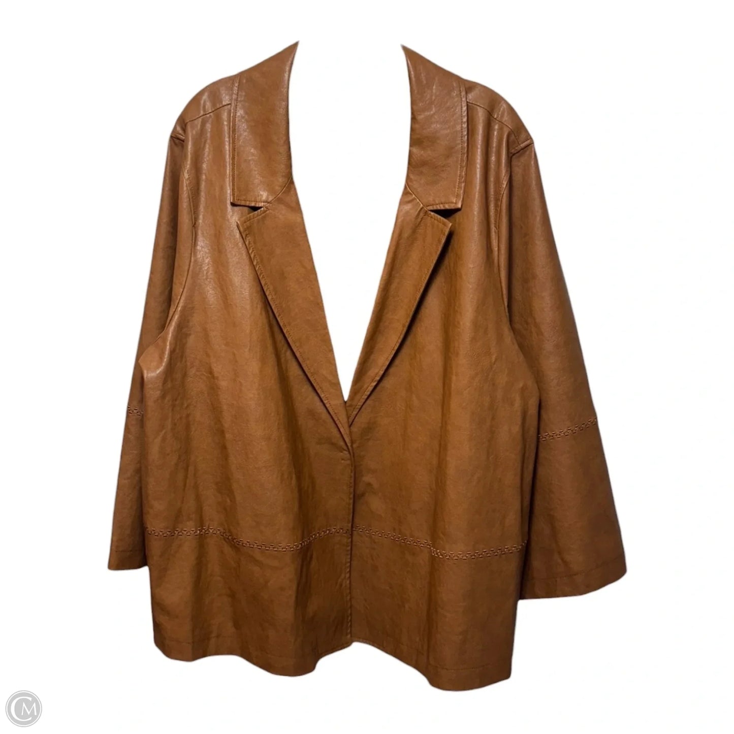 Hayden Faux Leather Jacket By Anthropologie In Brown, Size: 3X