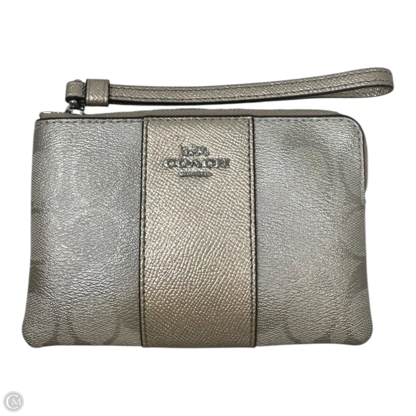 Metallic Wristlet Designer By Coach, Size: Medium