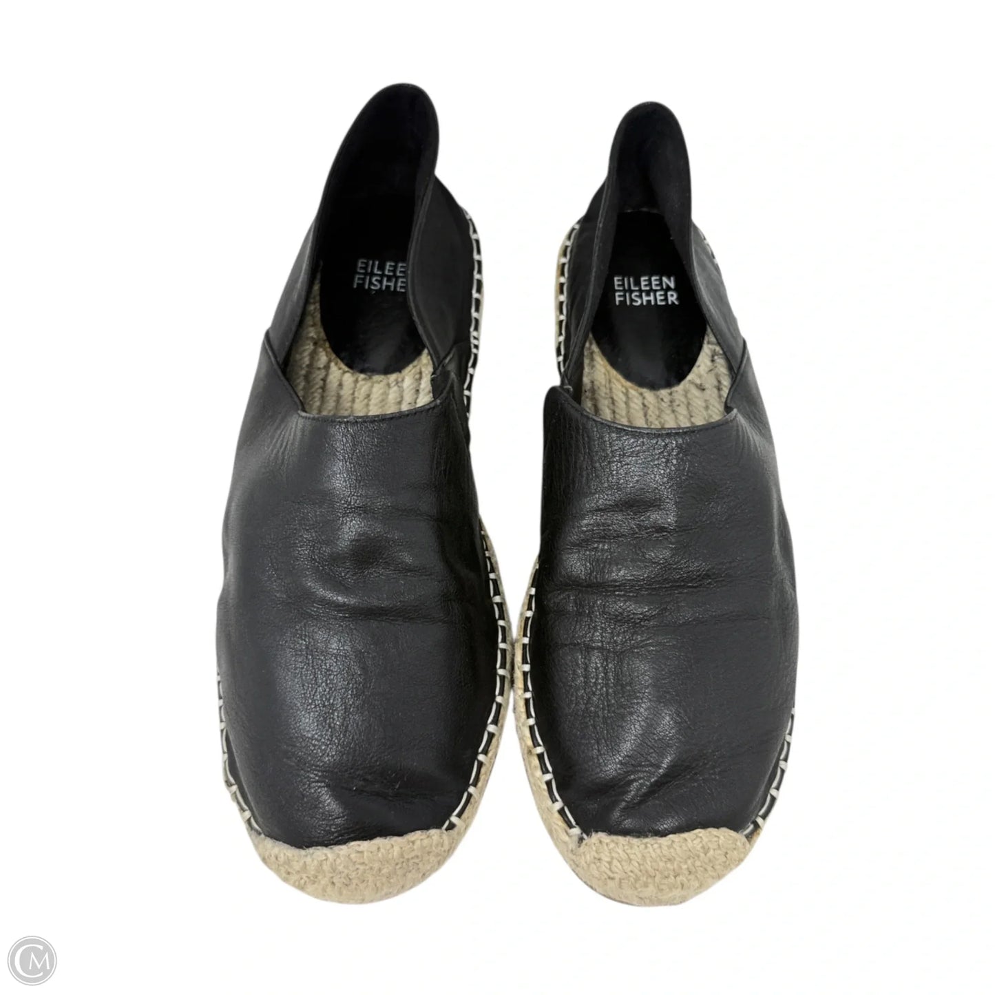 Myth Leather Espadrille Flats By Eileen Fisher In Black, Size: 7