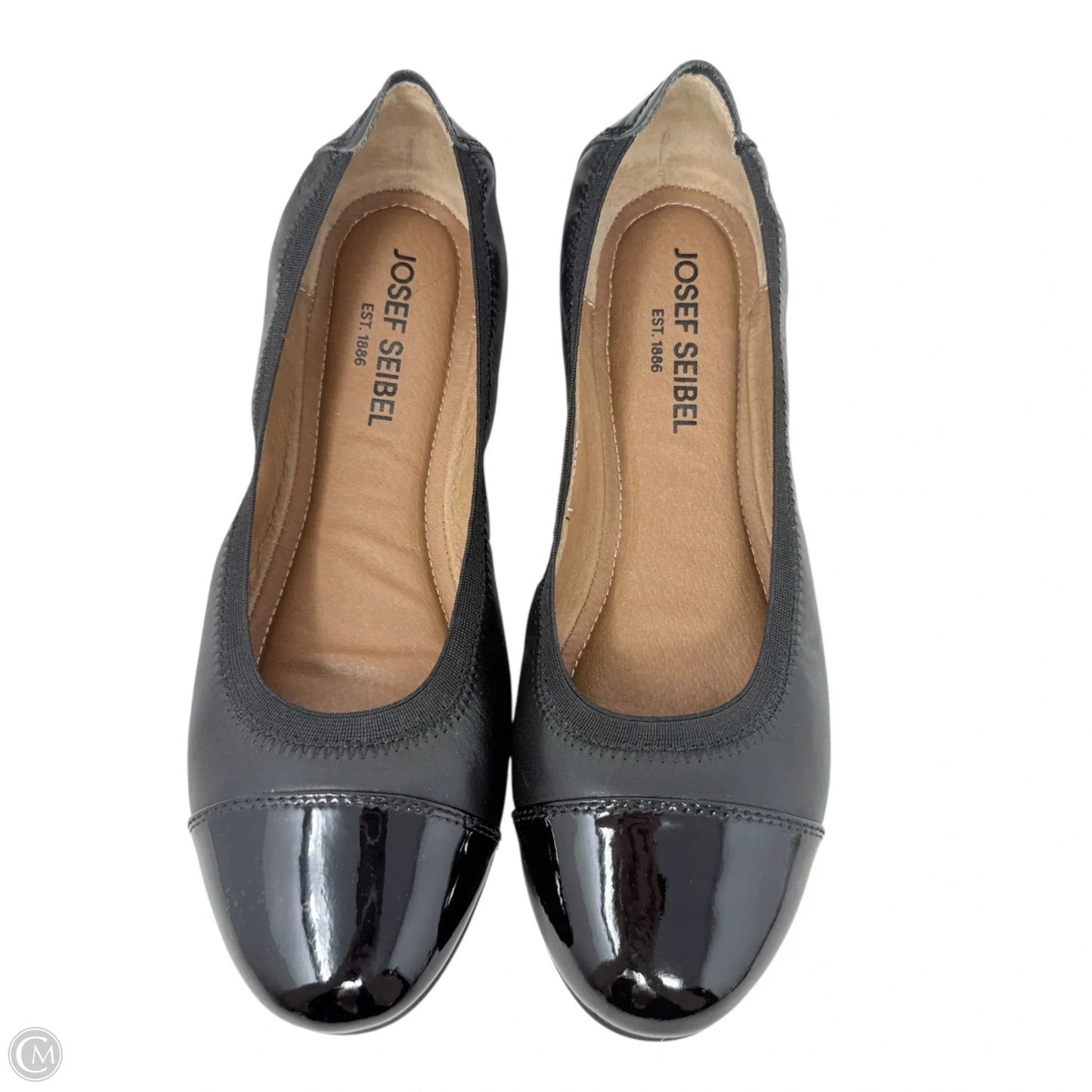 Pippa 07 Patent Cap Toe Leather Flats By Josef Seibel In Black, Size: 9 (40 EU)
