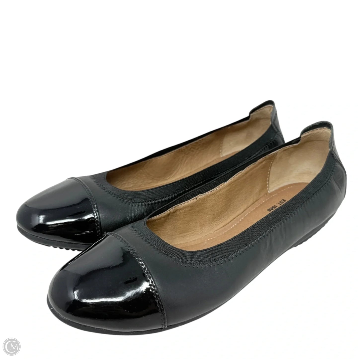 Pippa 07 Patent Cap Toe Leather Flats By Josef Seibel In Black, Size: 9 (40 EU)