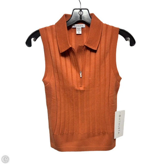 Knit Fairway Polo Athletic Tank Top By Athleta In Orange, Size: Xs