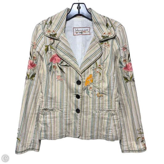 Embroidered Blazer By Johnny Was In Multi-colored, Size: S