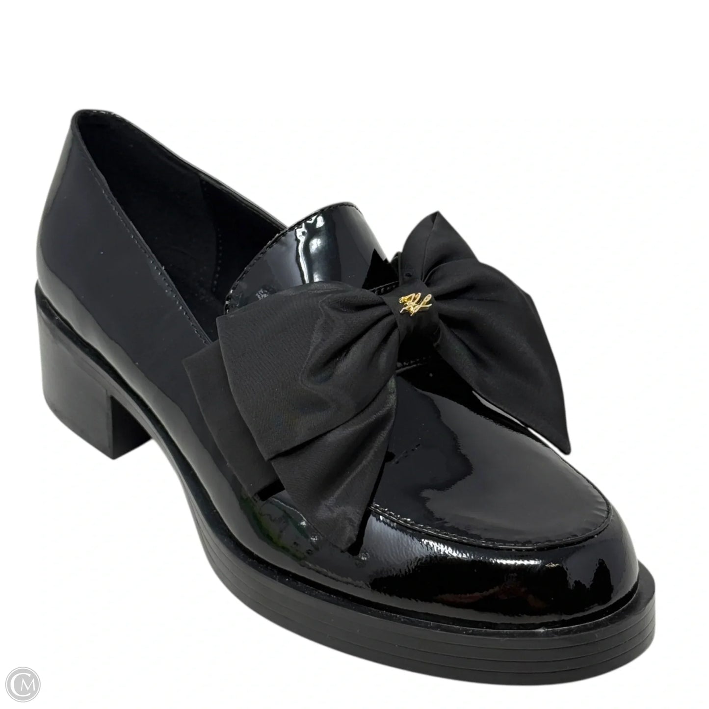 Camilia Bow Slip-On Loafers Designer By Karl Lagerfeld In Black, Size: 9