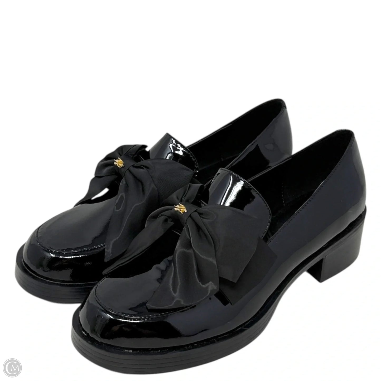 Camilia Bow Slip-On Loafers Designer By Karl Lagerfeld In Black, Size: 9