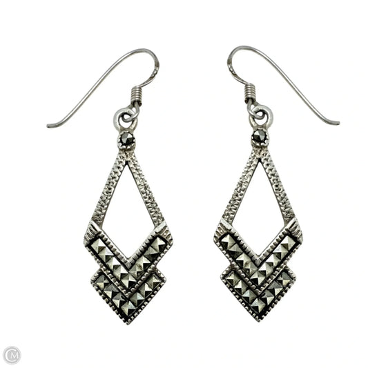 Art Deco Sterling Silver & Marcasite Dangle Earrings