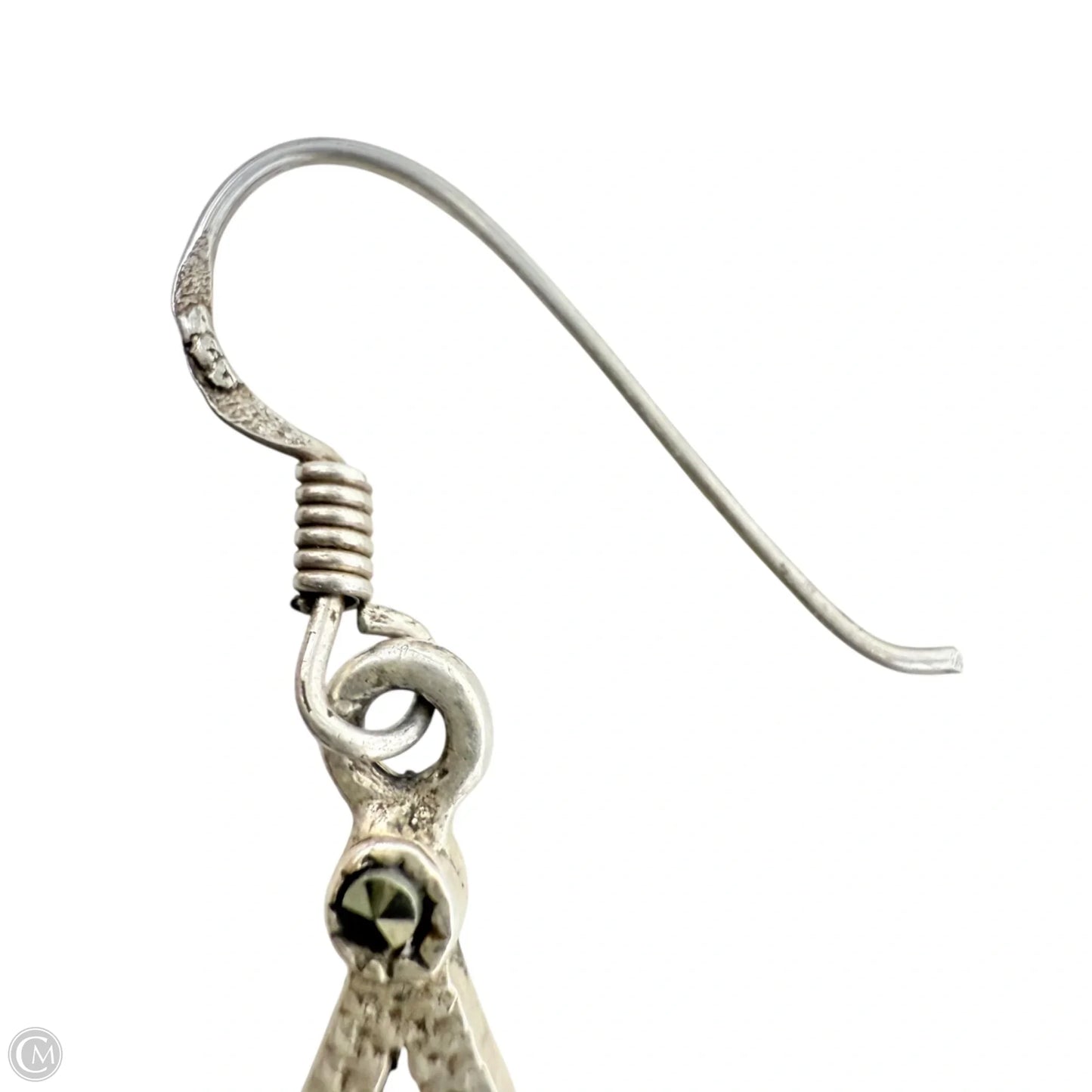 Art Deco Sterling Silver & Marcasite Dangle Earrings