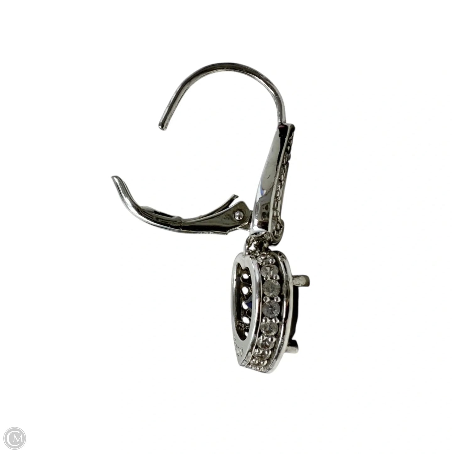 Lab-Created Blue & White Sapphire Sterling Silver Heart Drop Earrings By Stella Grace