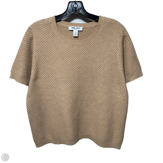 Sweater Short Sleeve By Nine West In Tan, Size: Xl
