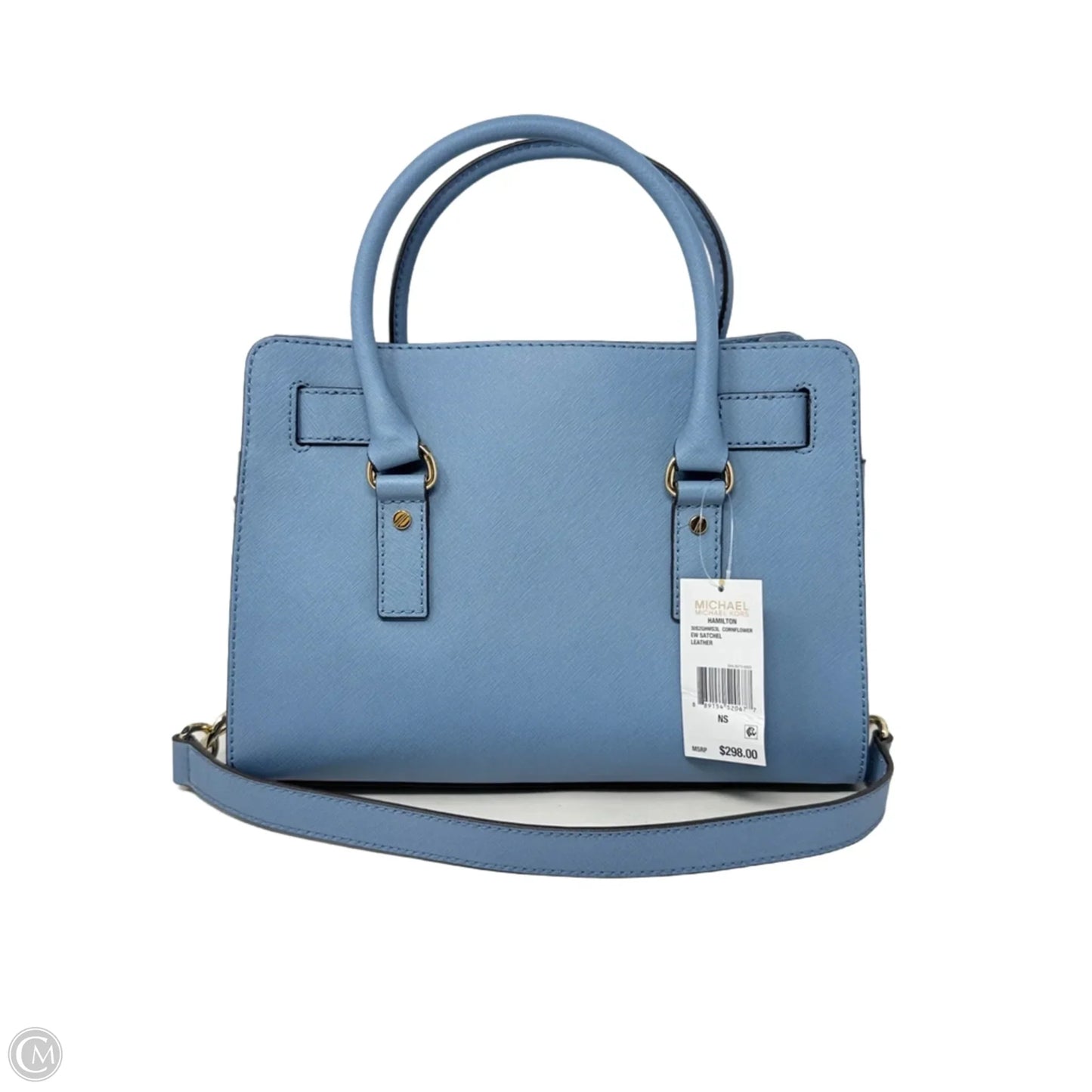 Hamilton EW Saffiano Leather Satchel In Cornflower Designer By Michael Kors, Size: Medium