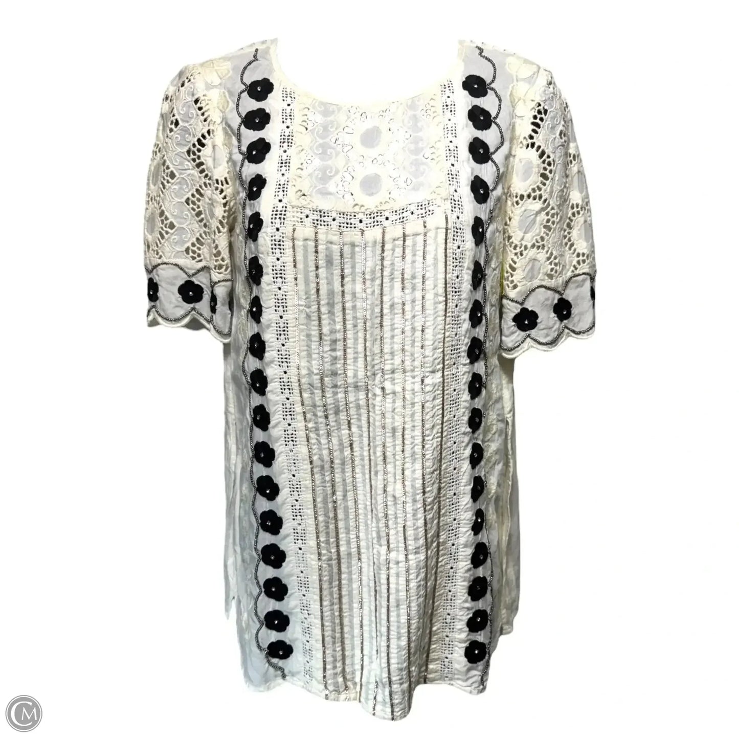 Veille Lace Peasant Top By Floreat In Cream, Size: 8