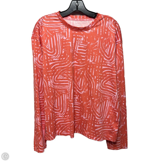 Athletic Top Long Sleeve Crewneck By Under Armour In Orange & Pink, Size: L