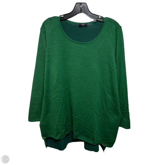 Top Long Sleeve By Tahari In Green, Size: 1x