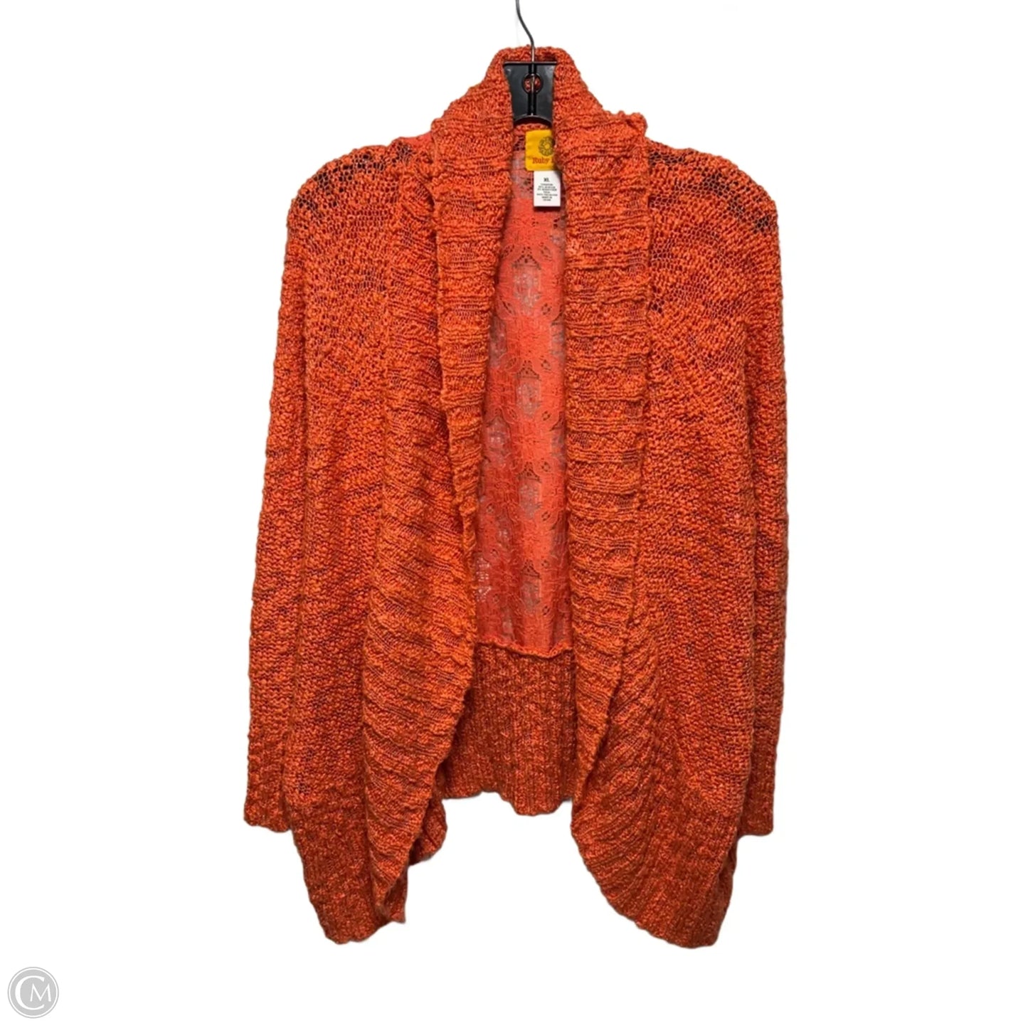 Sweater Cardigan By Ruby Rd In Orange, Size: Xl