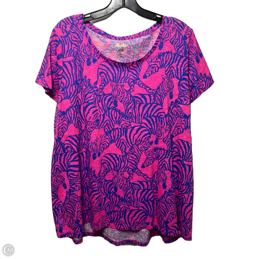Top Short Sleeve Designer By Lilly Pulitzer In Animal Print, Size: Xxl