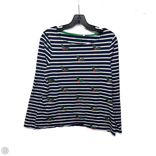 Mistletoe Top Long Sleeve By Boden In Striped Pattern, Size: 12