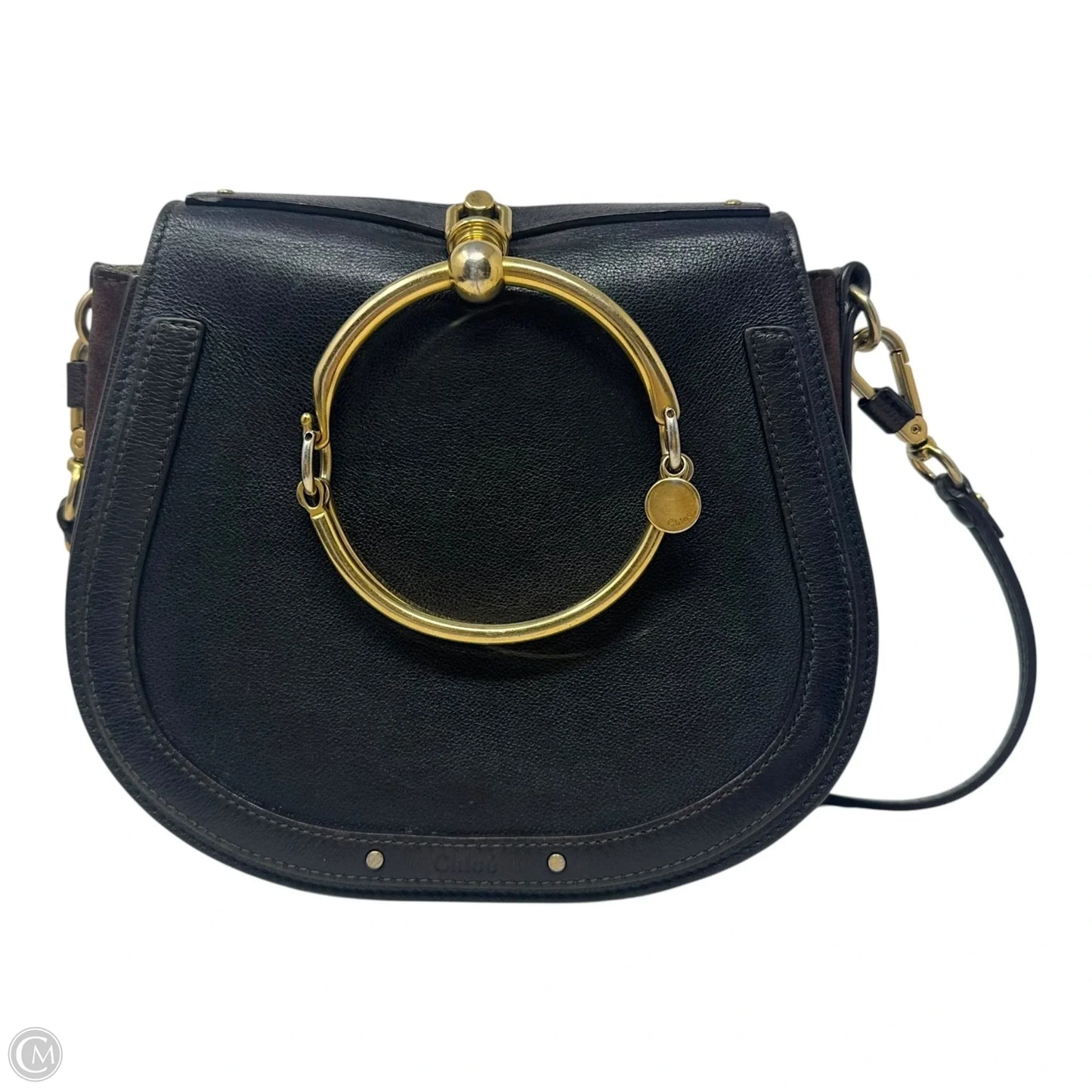 Nile Leather & Suede Bracelet Crossbody Handbag Luxury Designer By Chloe, Size: Small