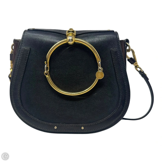 Nile Leather & Suede Bracelet Crossbody Handbag Luxury Designer By Chloe, Size: Small