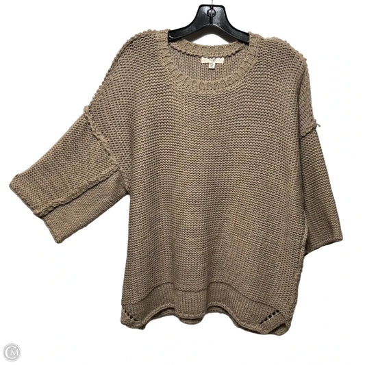 Sweater 3/4 Sleeve By Easel In Taupe, Size: M/L