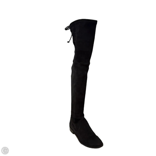 Lowland Suede Thigh-High Boots Designer By Stuart Weitzman In Black, Size: 8.5