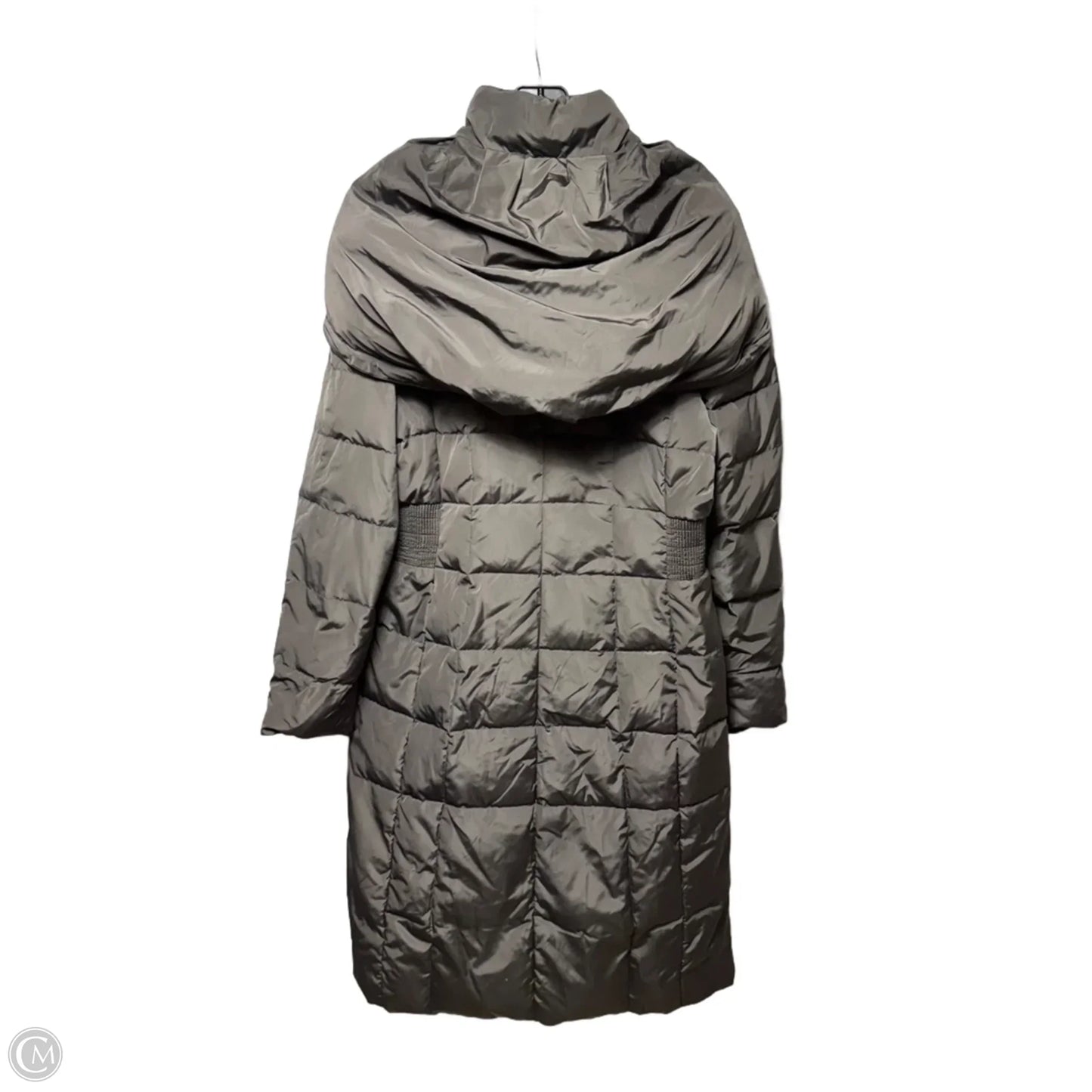 Bib Insert Down & Feather Fill Coat By Cole-haan In Grey, Size: M