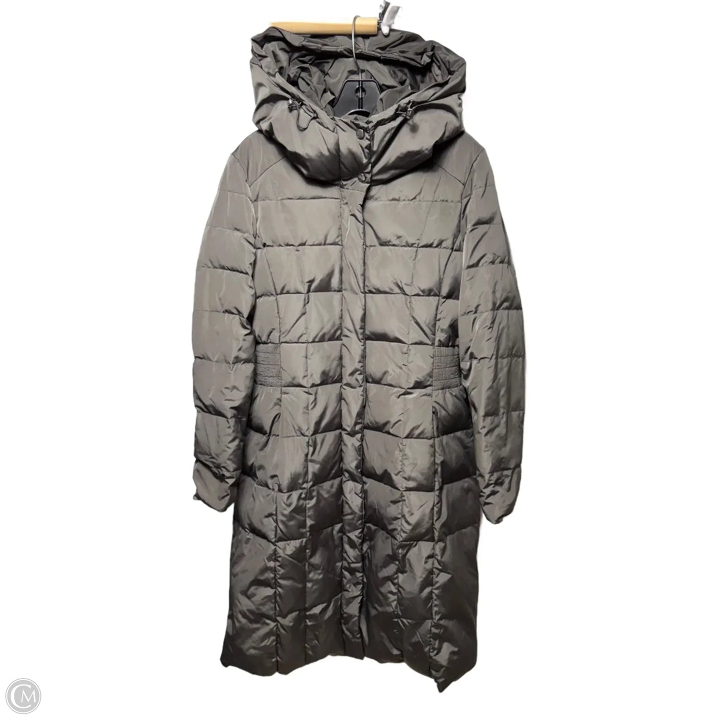 Bib Insert Down & Feather Fill Coat By Cole-haan In Grey, Size: M